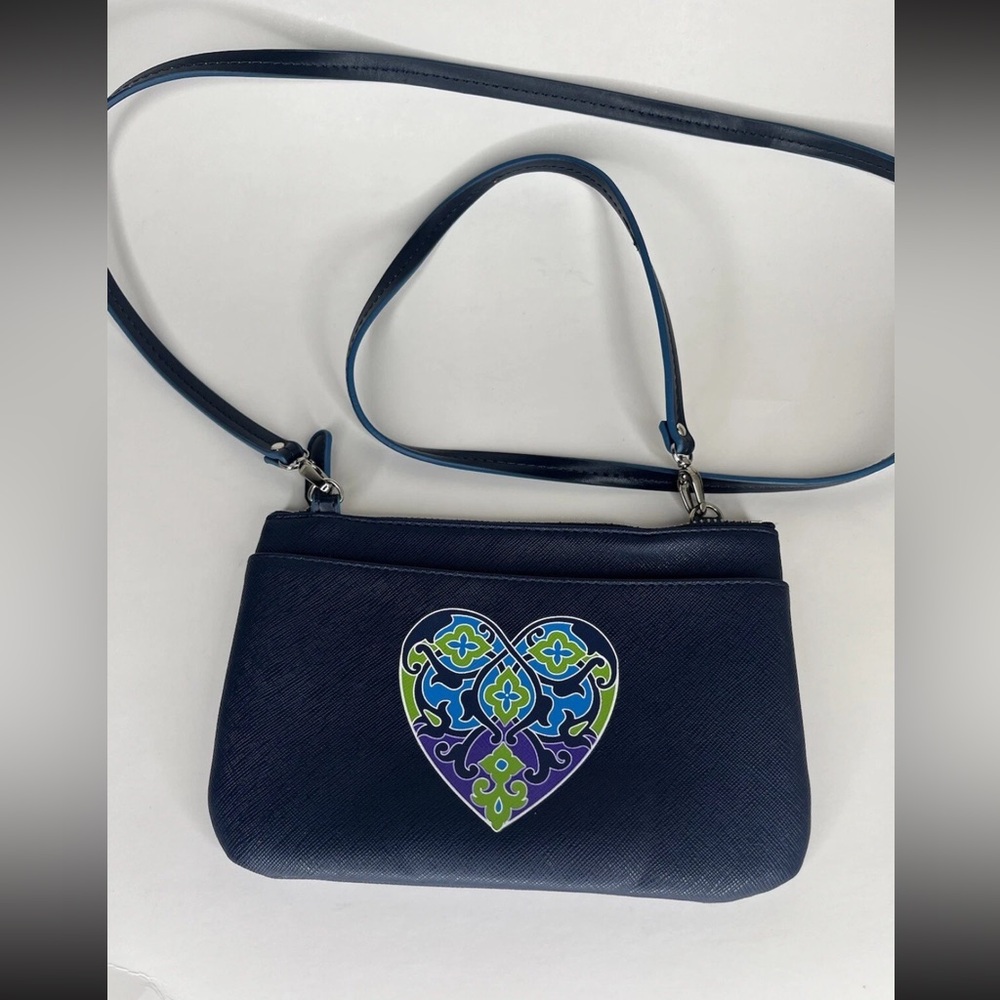 Brighton Blue Crossbody Bag with Colorful Heart - Picture 2 of 11